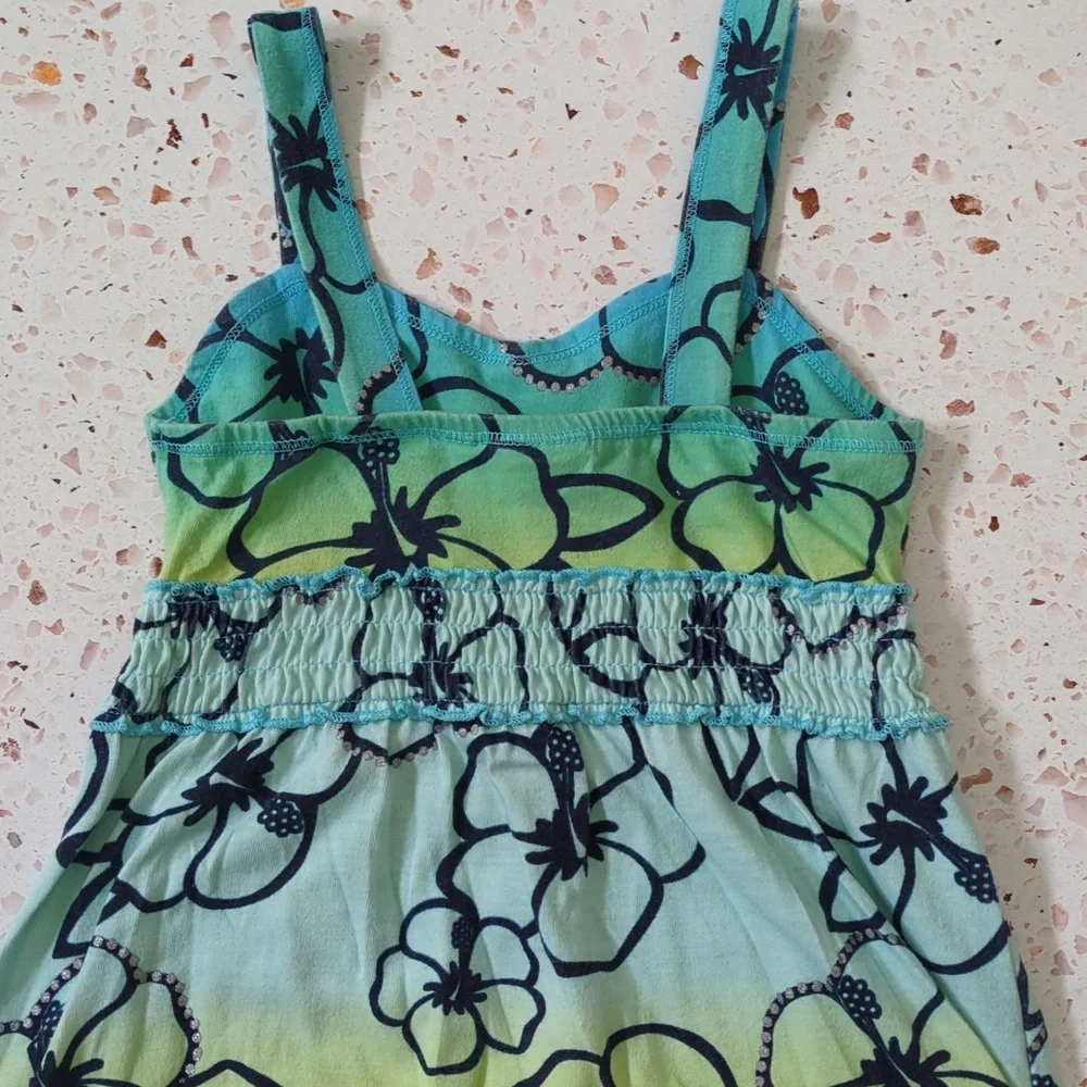 Justice | Ombre Tropical Flower Sundress with Studs and Glitter Dots | 6